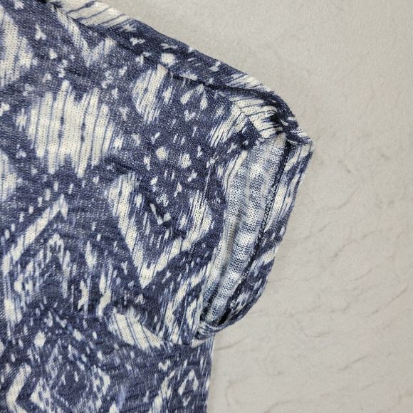 CJ Banks Womens Pullover Blouse Sheer Short Sleeve Blue Plus Size 3X - Picture 4 of 10